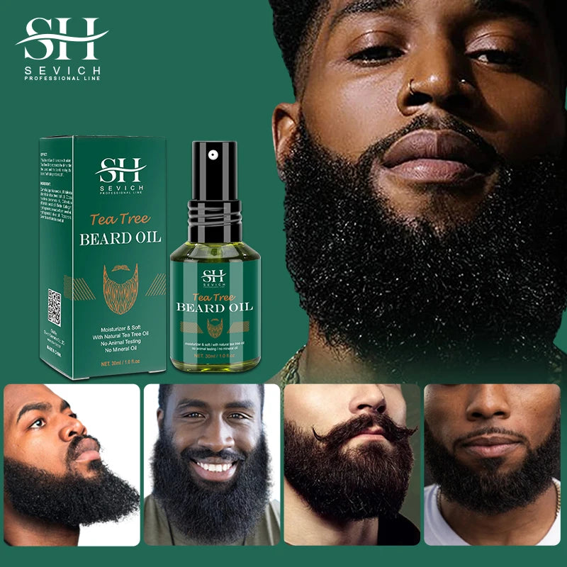 SEVICH Growth Beard Oil for Men Moisturizing Styling Trim Care Thicker Promote Beard Regrowth Strengthen Shine Soften Beard Oil