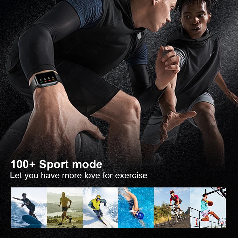 LIGE Smart Watch Men  Monitoring Sports Fitness Waterproof  Watch Man Woman Body Temperature Monitor SmartWatch 2024 New+Box
