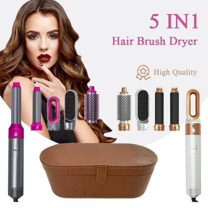 5 in 1 Hair Dryer Hot Comb Set Professional Curling Iron Hair Straightener Styling Tool For Professional Hair Dryer Household