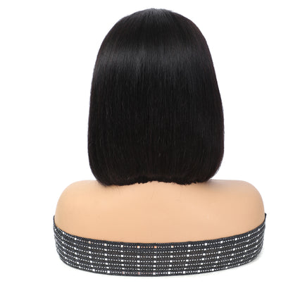 2×6 Lace Closure Wigs Human Hair Pre Plucked Brazilian Straight Human Hair Wig Middle Part Lace Front Bob Wigs For Women