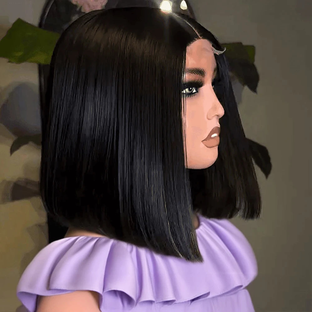 Brazilian 13x4 HD Lace Front Straight Bob Wig Human Hair 250% Density Short Bob Wig Glueless 4x4 Lace Closure Wigs For Women