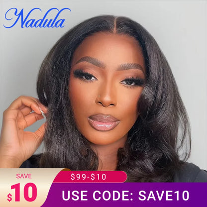 Nadula 7x5 Bye Bye Knots™ & 13x4 Pre-Everything™ Yaki Straight Short Bob Wig Natural Looking Glueless Wig with Invisi Drawstring