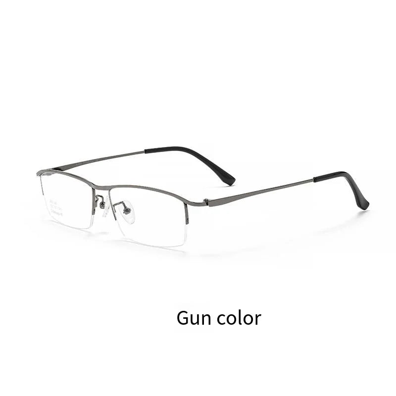 Simple Versatile Glasses Frame Men Ultralight Pure Titanium Square Half Frame Transparent Lens High Quality Optical Eyeglasses