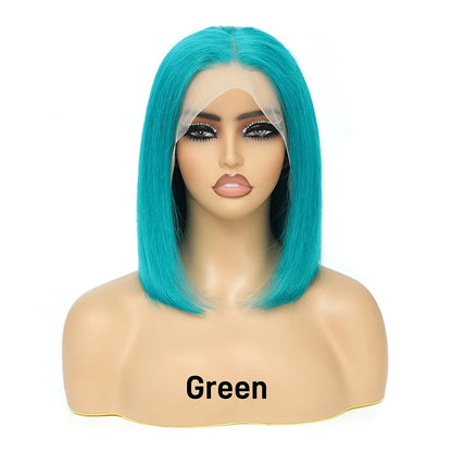 Red Short Bob Wig Human Hair HD Lace Front Wigs Straight 13X4 Blonde 613 Highlight Pink Colored Blunt Cut Lace Frontal Wig 13x6