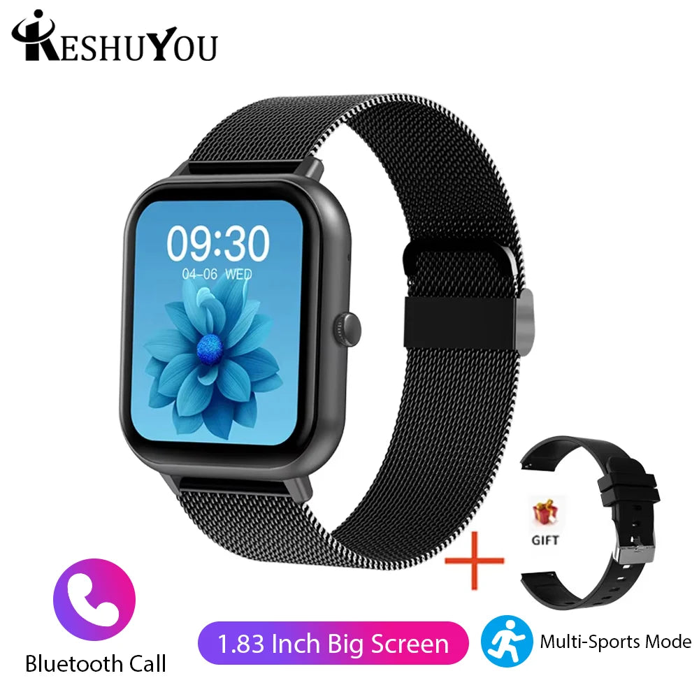 KESHUYOU 2025 New Smart Watch Men Women Full Touch Screen Heart Rate Tracker Bluetooth Talking Sports Smart Watch Holiday Gift