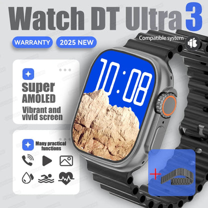 2025 New Original Watch DT Ultra 3 Pro Smart Watch Men Google Map NFC GPS Tracker HD BT Call IP68 Waterproof Smart Watches Women