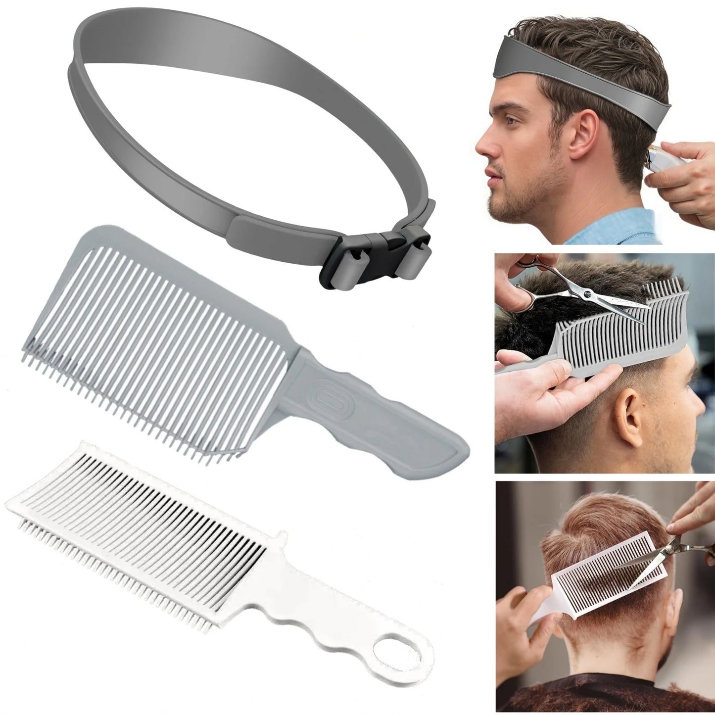 1/2/3Pcs Barber Hair Comb Kit Flat Top Hair Cutting Fading Stying Fade Comb  Men Fade Brush Salon Hair Tool Accessories