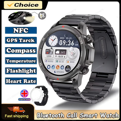 New GPS Sports Smart Watch Men 2025 AMOLED HD Screen Heart Rate NFC Watches Bluetooth Call Waterproof smartwatch For Android iOS