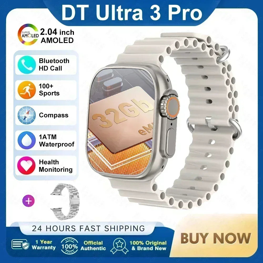 2025 New Original Watch DT Ultra 3 Pro Smart Watch Men Google map NFC GPS Tracker HD BT Call IP68 Waterproof smart watches Women