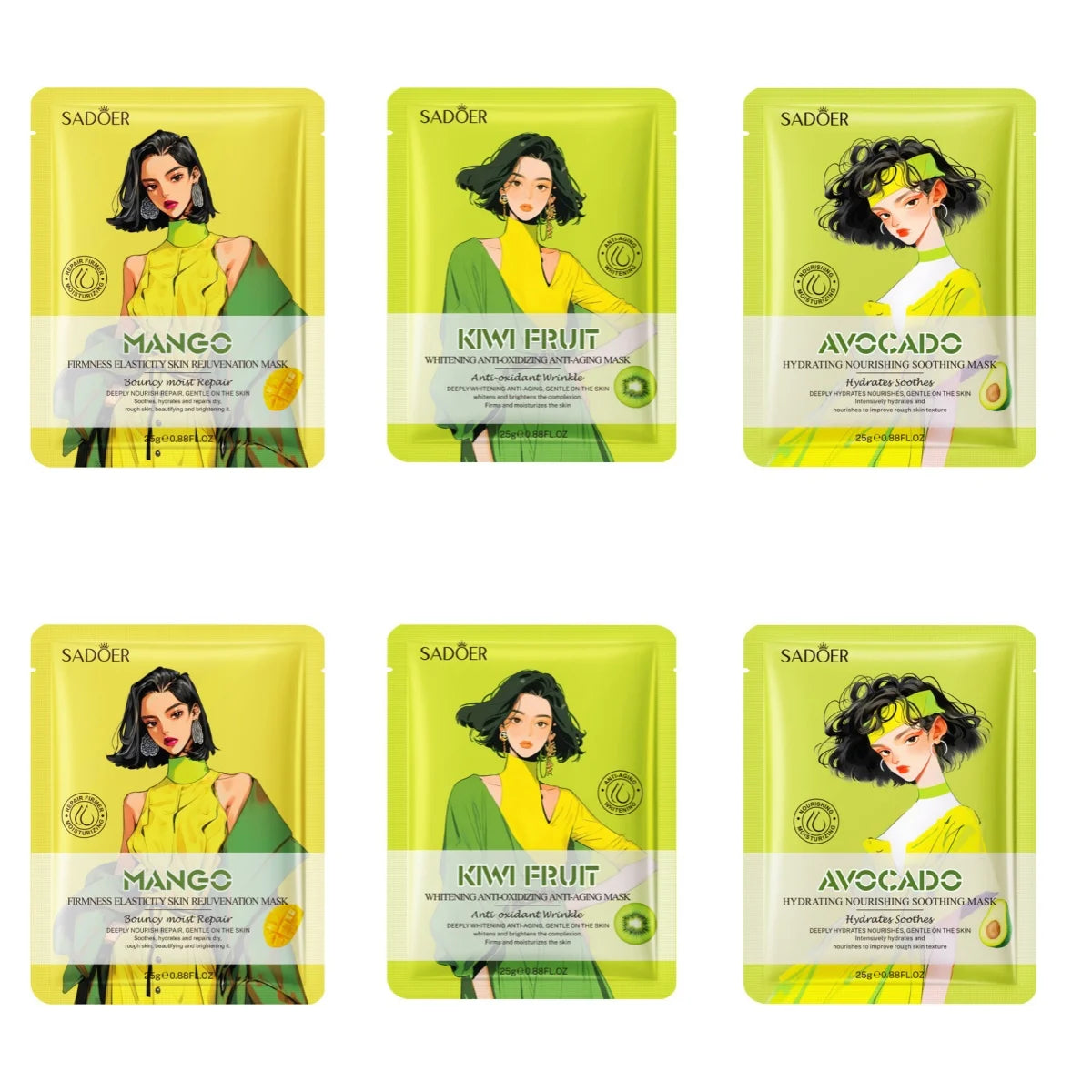 6Pcs Hydrating Nourishing Mask Skin Care Skincare Woman Masks Face Bubble Aloe Vera Original Gel Deep Collagen Korean