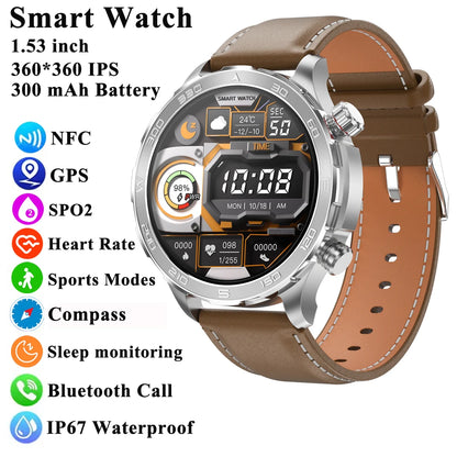 2025 New Smart Watch Watch HD Screen Bluetooth Call GPS Trajectory NFC Heart Rate Compass Outdoor Sports Waterproof SmartWatch
