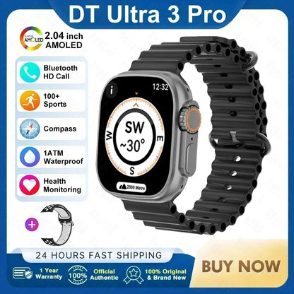 2025 New Original Watch DT Ultra 3 Pro Smart Watch Men Google map NFC GPS Tracker HD BT Call IP68 Waterproof smart watches Women