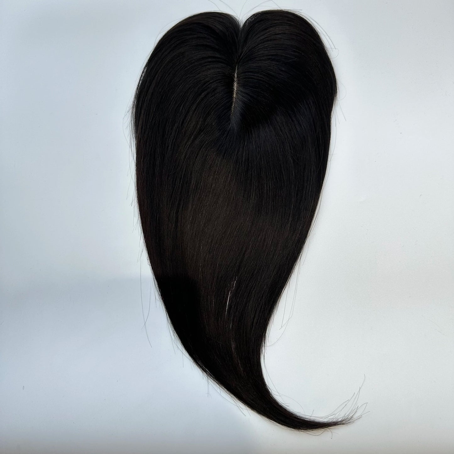 Hair Topper With Bangs Women 100% Human Hair Wigs Clip In Hairpieces Blonde Natural Straight Hair Topper Silk Base 35cm