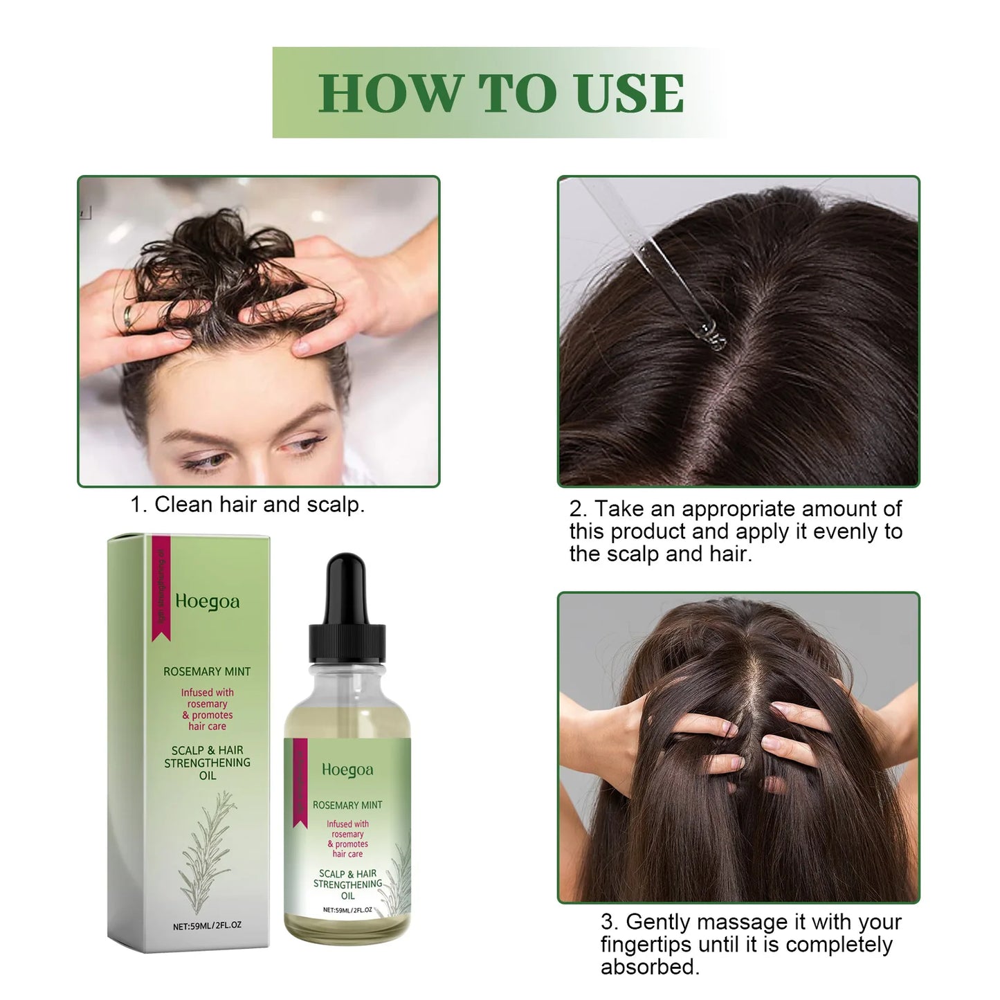 Rosemary Mint Hair Growth Oil Hair Roots Scalp Treatment Improve Androgenetic Alopecia Scalp Care Serum Strengthen Hair Roots