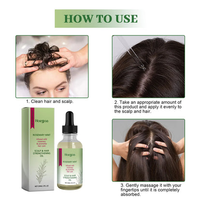 Rosemary Mint Hair Growth Oil Hair Roots Scalp Treatment Improve Androgenetic Alopecia Scalp Care Serum Strengthen Hair Roots