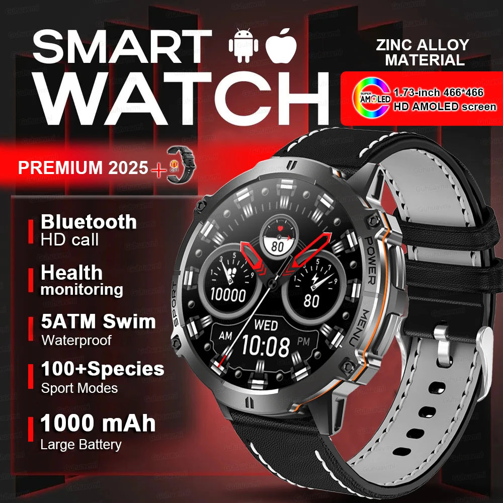 2025 New Military T-Rex 3 Bluetooth Call Smart Watch GPS Compass Barometric Altimeter 10ATM Waterproof Sports Smartwatches Men