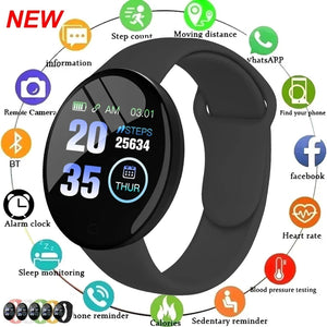 D18 Waterproof Color Round Screen Smart Bracelet Heart Rate Blood Pressure Sleep Monitor Walking Exercise Fitness Smartwatch B41