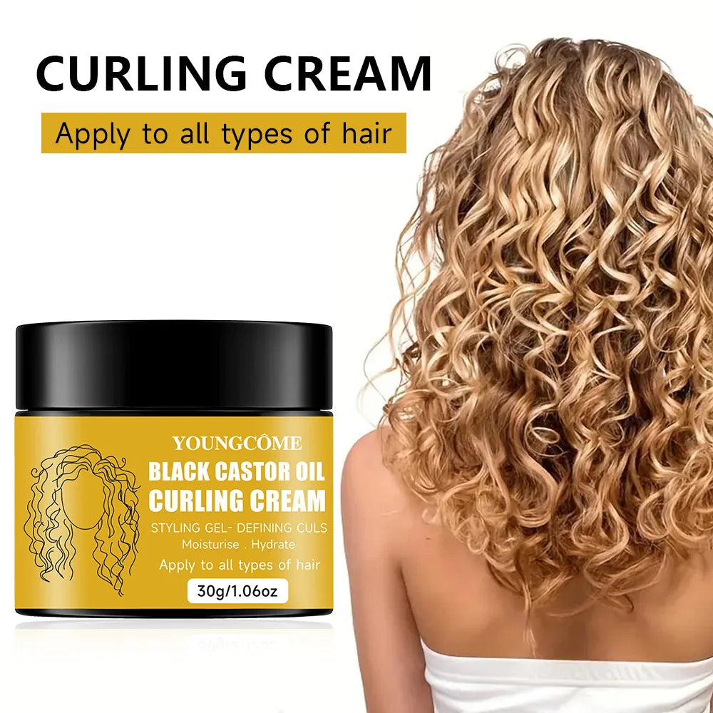 Black Castor Oil Hair Conditioner,Ultra-Moisturizing & Curl-Defining Treatment for Dry, Curly Hair | Detangles, Repairs Damage