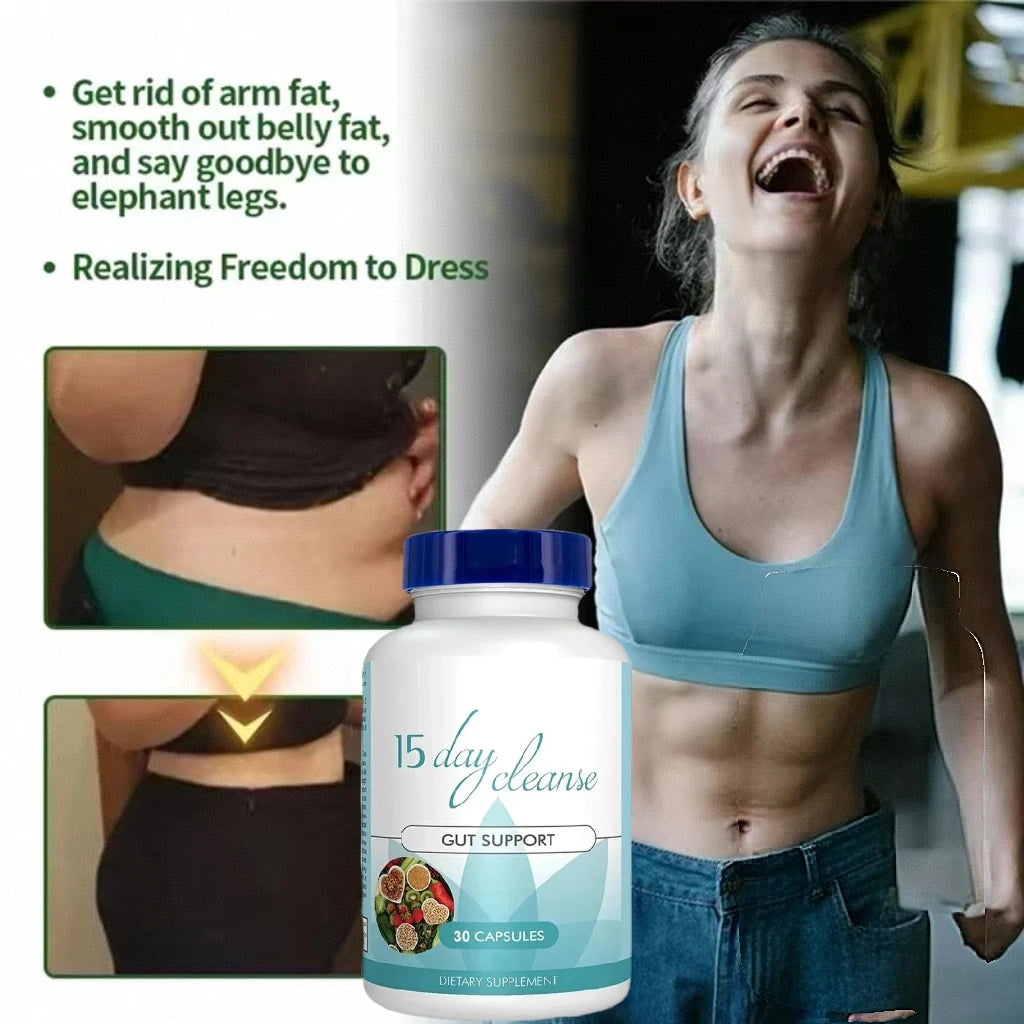 Gut and Colon Support 15-Day Cleanse and Detox to Reduces Abdominal Pain, Bloating, Constipation and Aid Gut Health