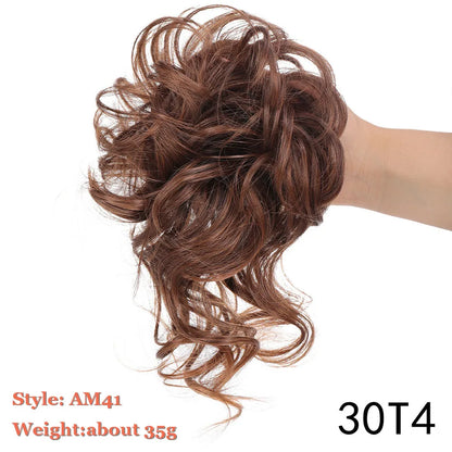 Synthetic Hair Bun Messy Scrunchies Hairpiece Elastic Chignon With Elastic For Women Donut Bun Ponytails Blonde Black Brown