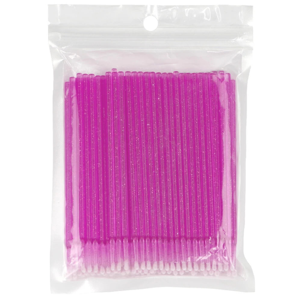 100pcs Eyelash Cleaning Brushes Micro Cotton Swab Individual Removing Makeup Brush Eyelashes Microbrush Beauty Clean Tools