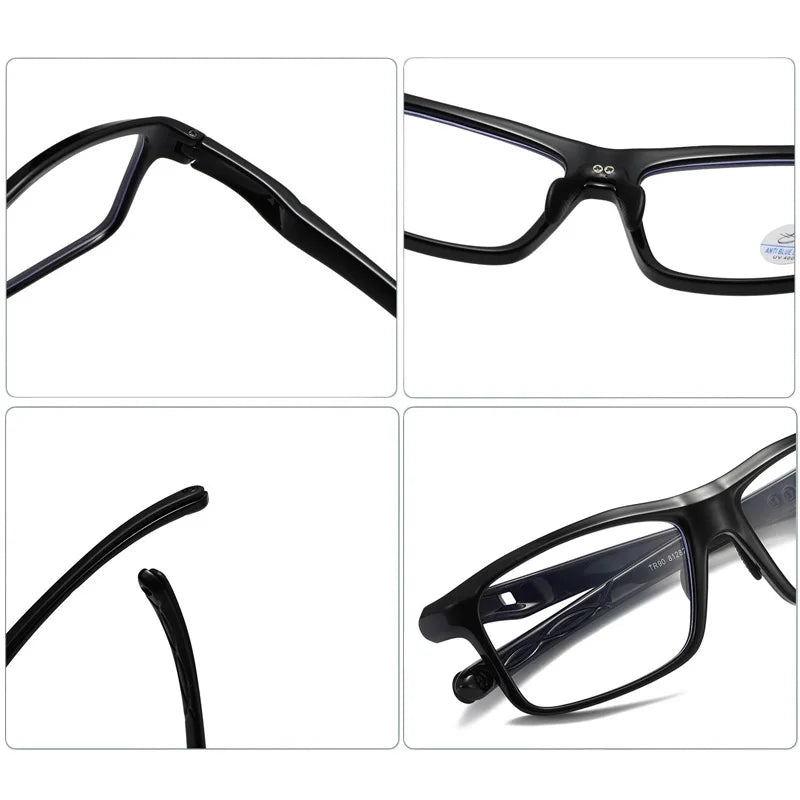 Ultralight TR90 Sports Glasses Frame Men 0 Diopters Blue Light Blocking Radiation Protection Spectacles Women Anti-slip Eyewear