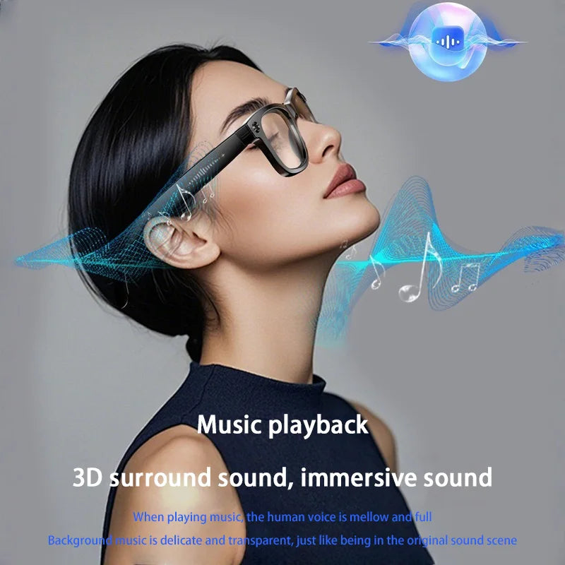 Xiaomi 4K 800W Pixel Smart Glasses AI Cam Recognition Photography Video Record Bluetooth Call Music Playback Voice Wake Up New
