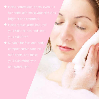 Hanchobit Kojic Acid Soap Dark Spot Remover for Face Cleaning Smooth Facial Skin Lightening Turmeric Kojic Brightening Soap 100g