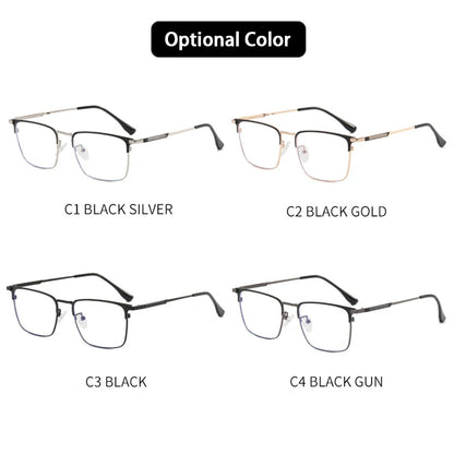 Classic Business Half Glasses Frame Men Women Ultralight Titanium Alloy Square Frame Anti Blue Light Optical Eyeglasses
