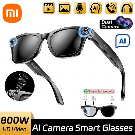 Xiaomi AI Smart Glasses Recording Videos Photo Recognition Answer Translation Large Battery Ip65 Waterproof Bluetooth Glasses