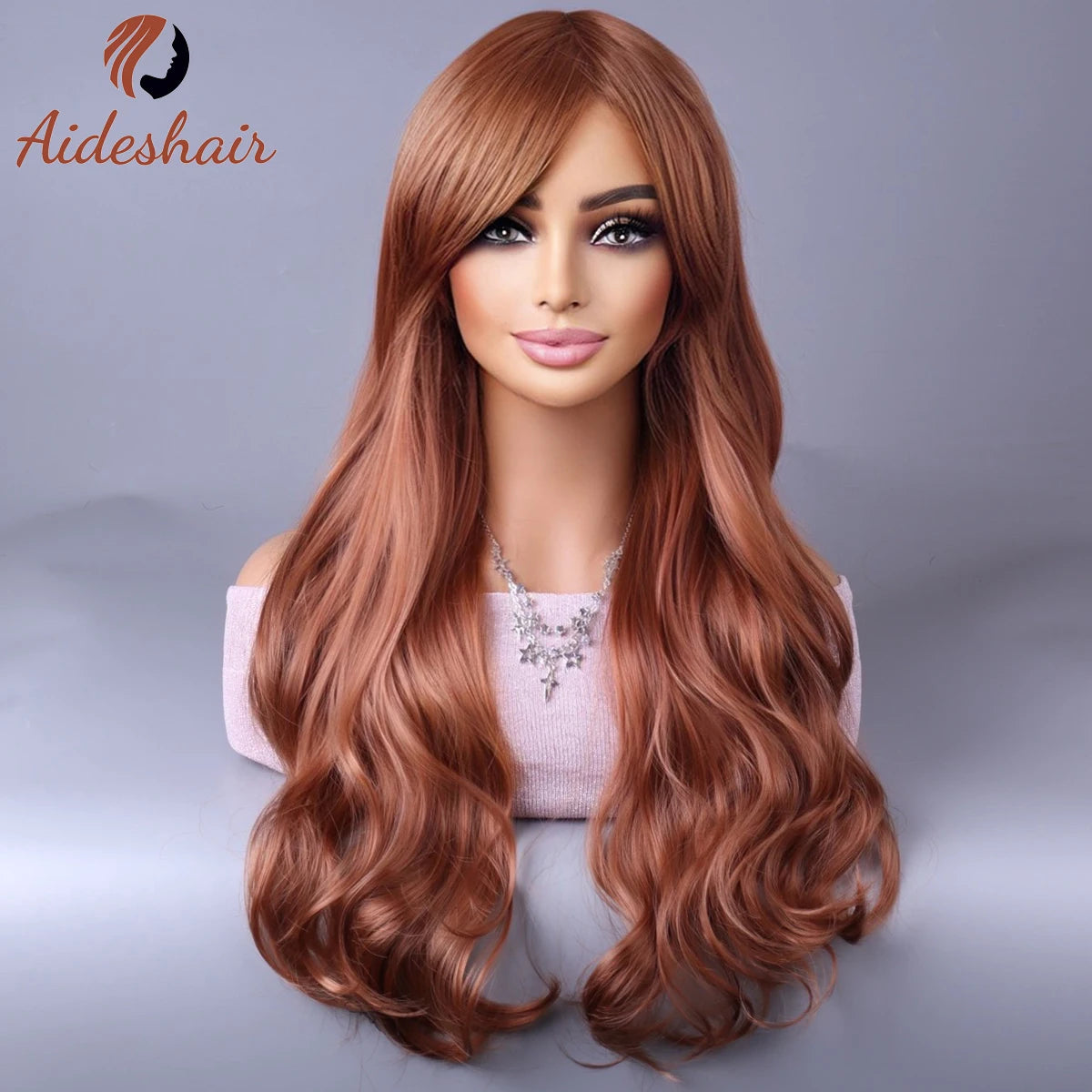 Synthetic wig new European and American wig in the long curly hair full head set large wave high temperature silk