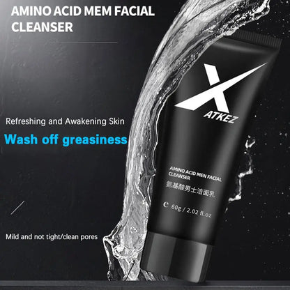 1/2PCS Amino Acid Face Wash For Men Oily Skin Gentle Foaming Facial Cleanser For Deep Cleansing Moisturizing Soothing Refreshing
