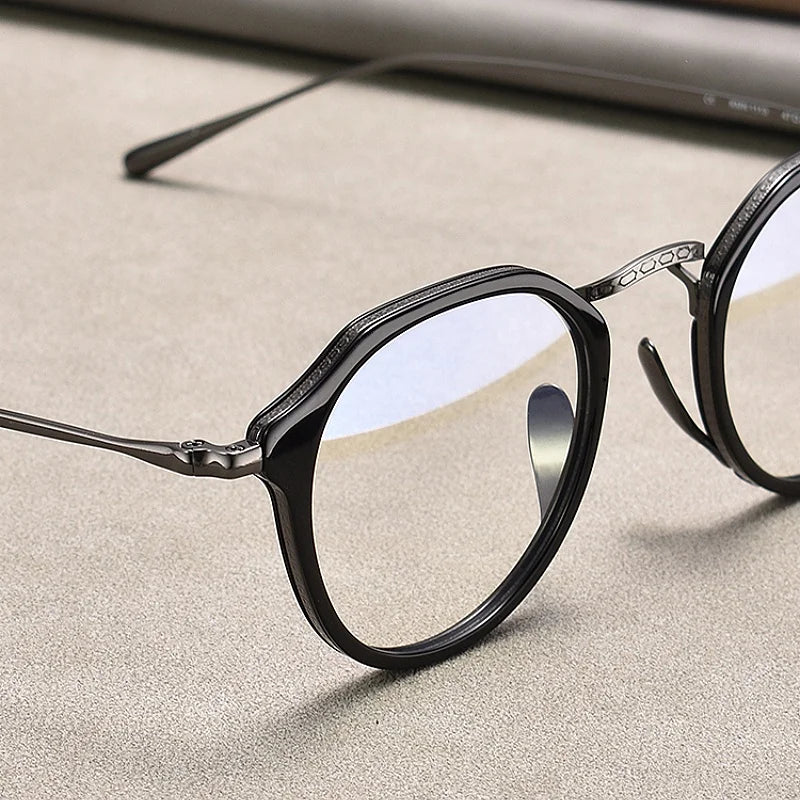 Plate Titanium Eyeglass Frame Retro Multilateral Men's And Women's Eyeglass Frame Light Luxury Optical Prescription Frame K1113
