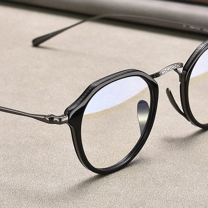 Plate Titanium Eyeglass Frame Retro Multilateral Men's And Women's Eyeglass Frame Light Luxury Optical Prescription Frame K1113