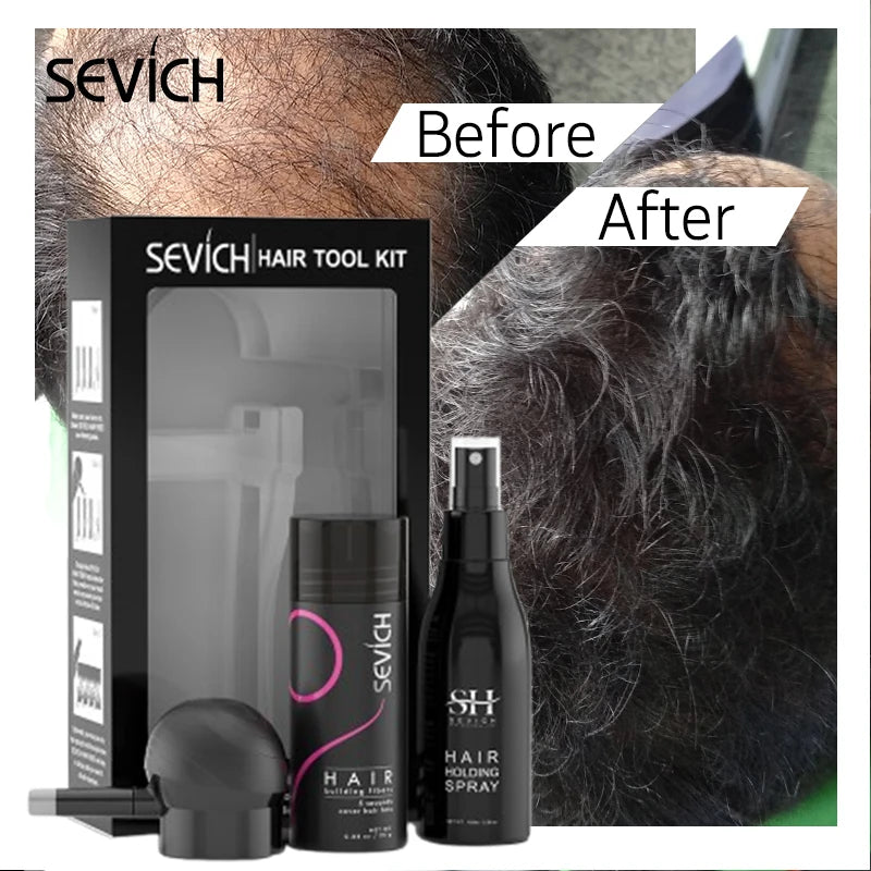 Black Hair Fibers Set Hair Growth Fibers Keratin Thickening Spray Hair Building Fibers Hair Loss Products Powder 27.5g Powders