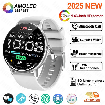 New 3D Surround Vision Smart Watch Built-in App 4GB large Memory Built-in photo album TWS Headphone IP68 Waterproof Smart Watch