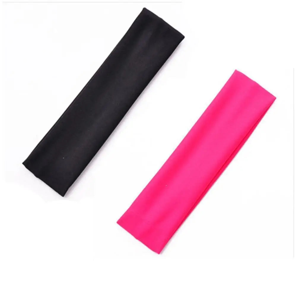 Hot SALE!! 2PCS Sports Headbands High Elastic Women Gym Yoga Hair Bands Exercise Tennis Fitness Running Sweat Head Hair Bands