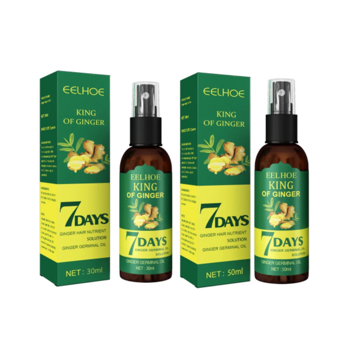 EELHOE Hair Growth Spray 7 Day Ginger Serum Scalp Damaged Treatement Prevent Hair Loss Effective Fast Growth Massage Liquid 50ml