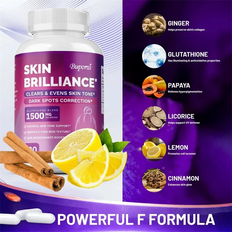 Glutathione Capsules - Beautiful Skin, Antioxidant Supplements, Healthy Skincare, Hair, Nails, Immune Support