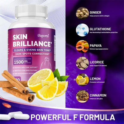 Glutathione Capsules - Beautiful Skin, Antioxidant Supplements, Healthy Skincare, Hair, Nails, Immune Support