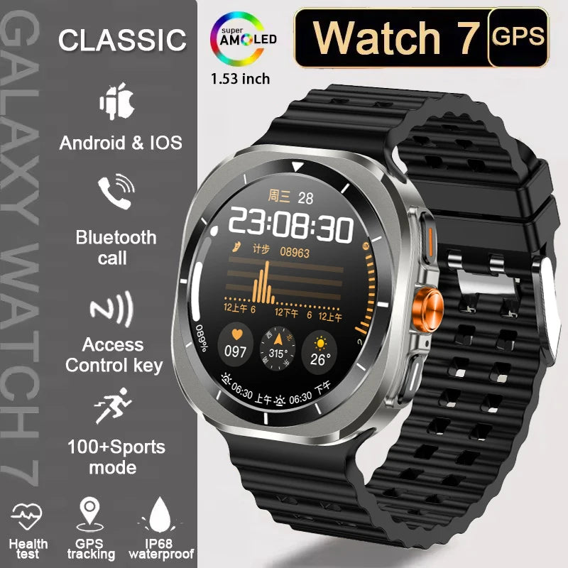 2025 New Watch 7 Ultra Smart Watch Men 3D Display Sport SmartWatch GPS NFC Compass Blood oxygen Smartwatch Women For Android IOS
