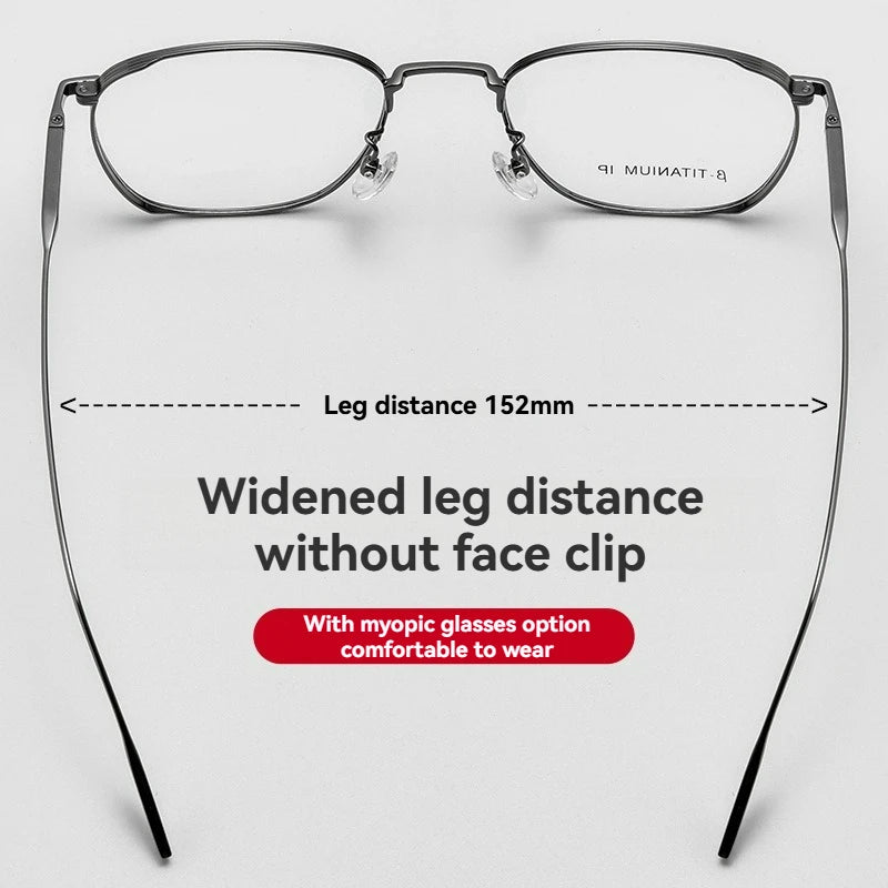 New ultra-light pure titanium thickened wide-edged large-frame glasses for men's fashionable and versatile big face design