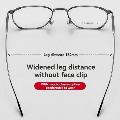 New ultra-light pure titanium thickened wide-edged large-frame glasses for men's fashionable and versatile big face design