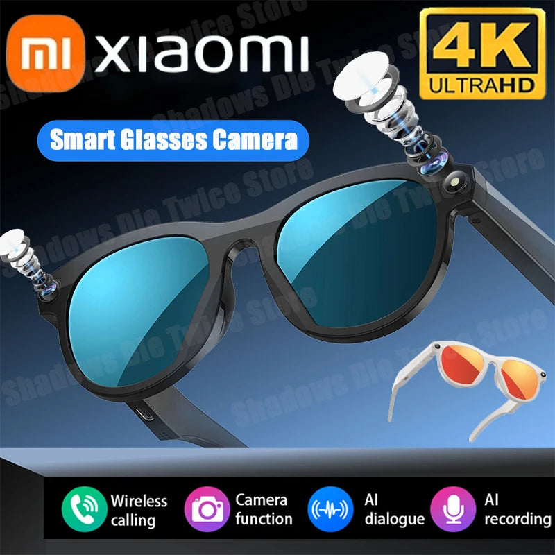 Xiaomi 4K AI Glasses Camera Video Recording Bluetooth Calling Voice Assistant Real-time Translation Item Recognition Hands-Free