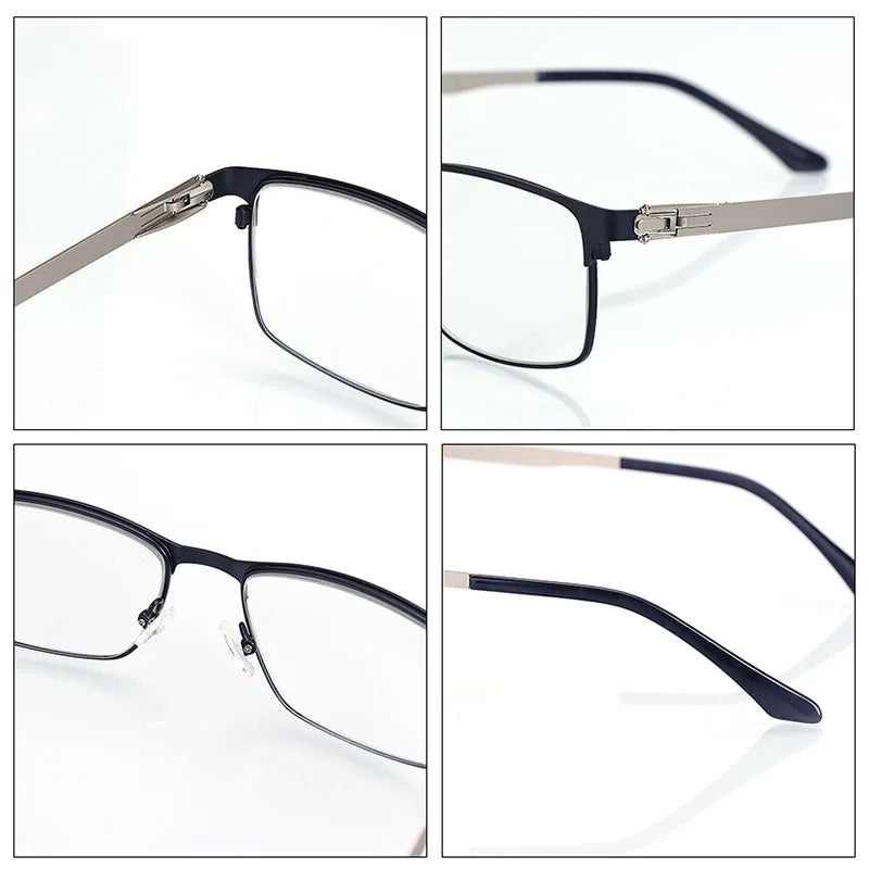 Optical Men Titanium Alloy Eyeglasses Frames for Men Eyewear Flexible Temples Legs IP Electroplating Alloy Spectacles