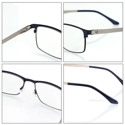 Optical Men Titanium Alloy Eyeglasses Frames for Men Eyewear Flexible Temples Legs IP Electroplating Alloy Spectacles