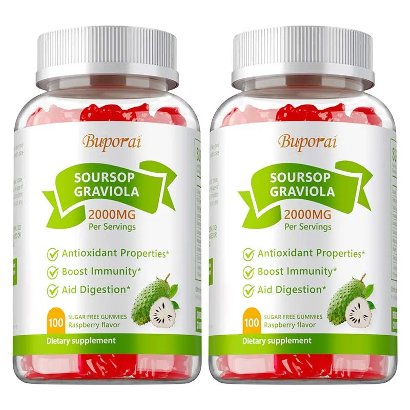 Soursop Graviola Gummies 2000Mg - Contains Vitamin C + Zinc To Aid Digestion, Cell Regeneration, Immune Support and Antioxidant