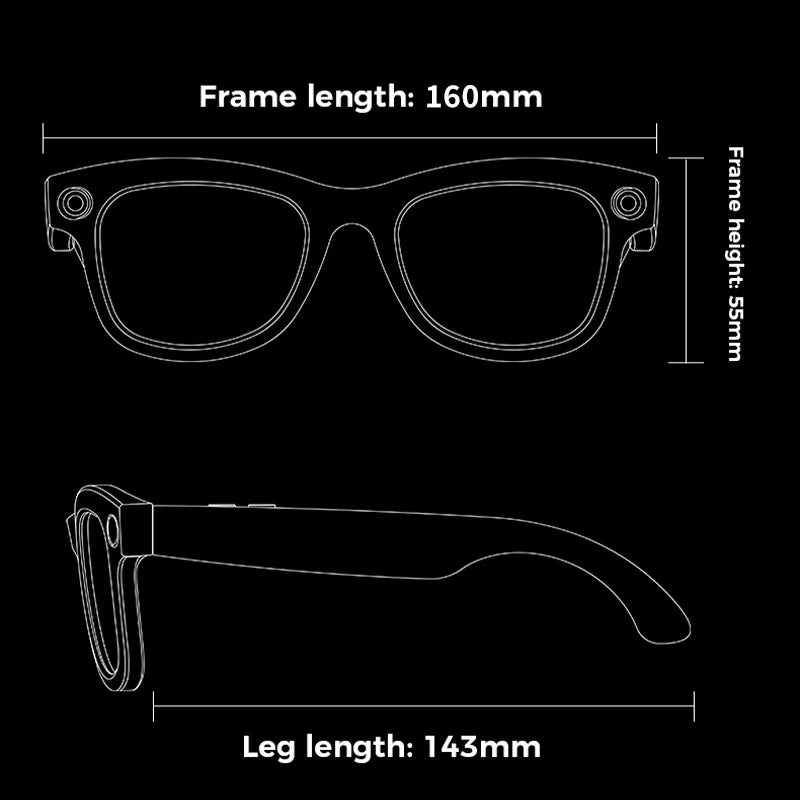 AI Smart Glasses Voice Assistant Translation 500W 1080P Camera Bluetooth Call Outdoor Sports Headsets Sunglasses For Men Women