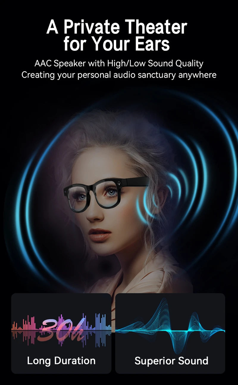 Xiaomi 6K AI Smart Camera Glasses Bluetooth Multifunction Calling Voice Assistant Music Player Translation Photochromic Glasses