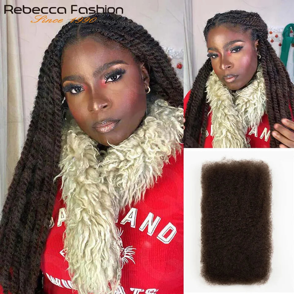 Brazilian Afro kinky Bulk Human Hair For Braiding Remy Hair Bundle QVR Remy Bulk Hair No Attachment Peruvian Afro Kinky Bulk